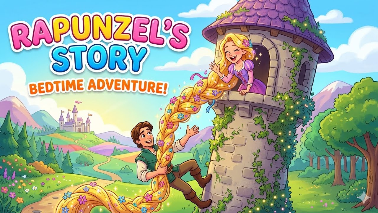 Rapunzel Story in English | Kids Bedtime Fairy Tale | Princess Long Hair Story