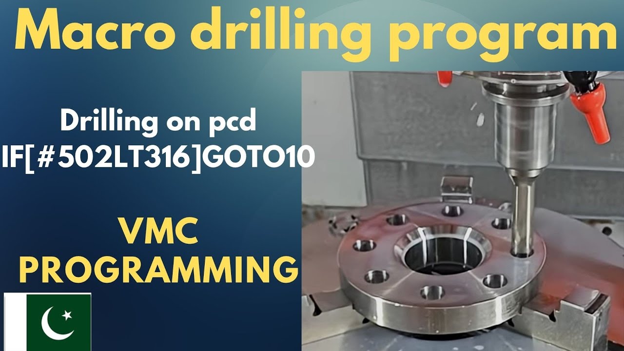 macro drilling program/drilling program on pcd/drilling on pcd/macro programing/drilling on macro