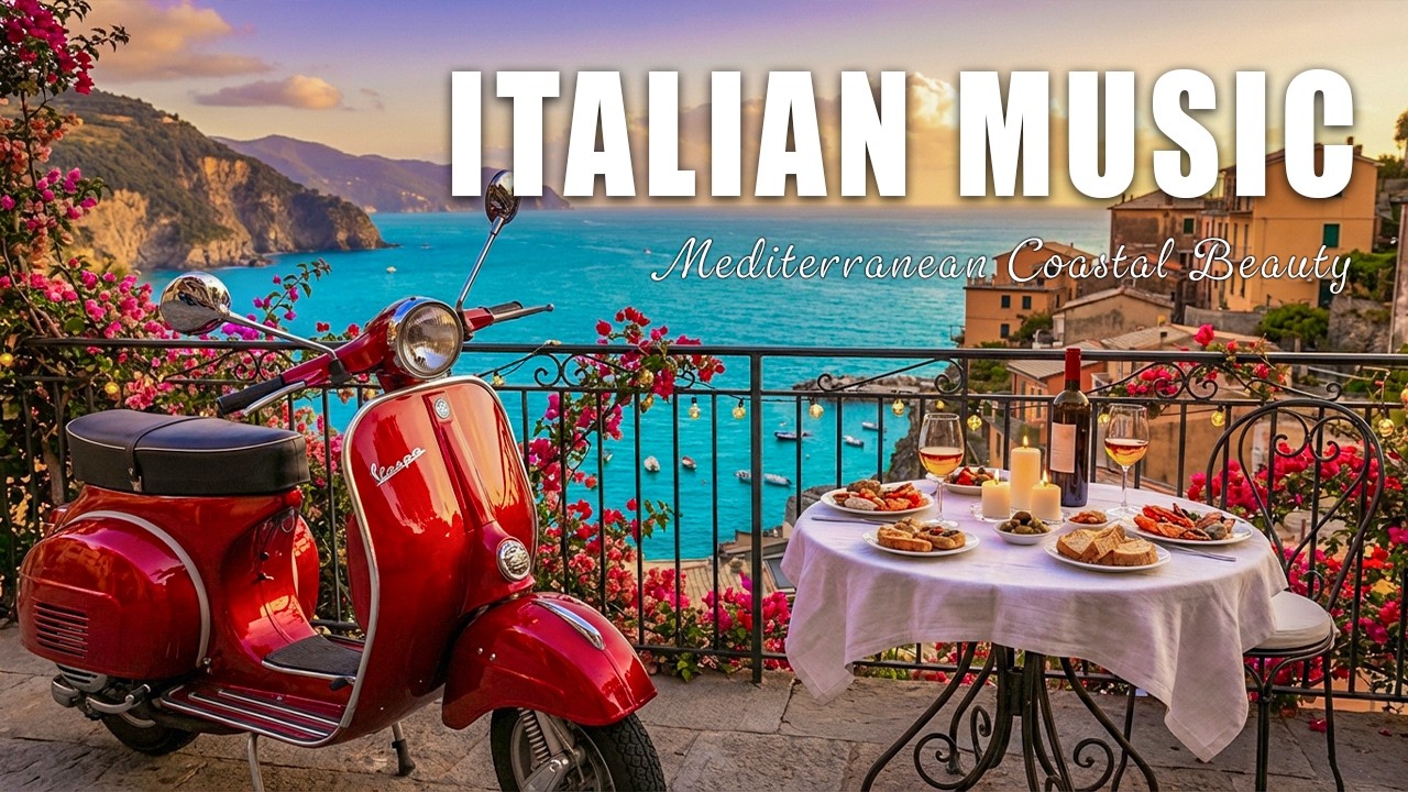 🎶 Italian Vibes & Mediterranean Music 🎶 Blue Coastal Serenity & Ocean Breeze Escape 4K