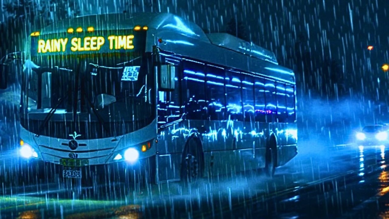 INSTANT Stopped Bus Rain for Struggling to Sleep or Focus - Continuous Loop