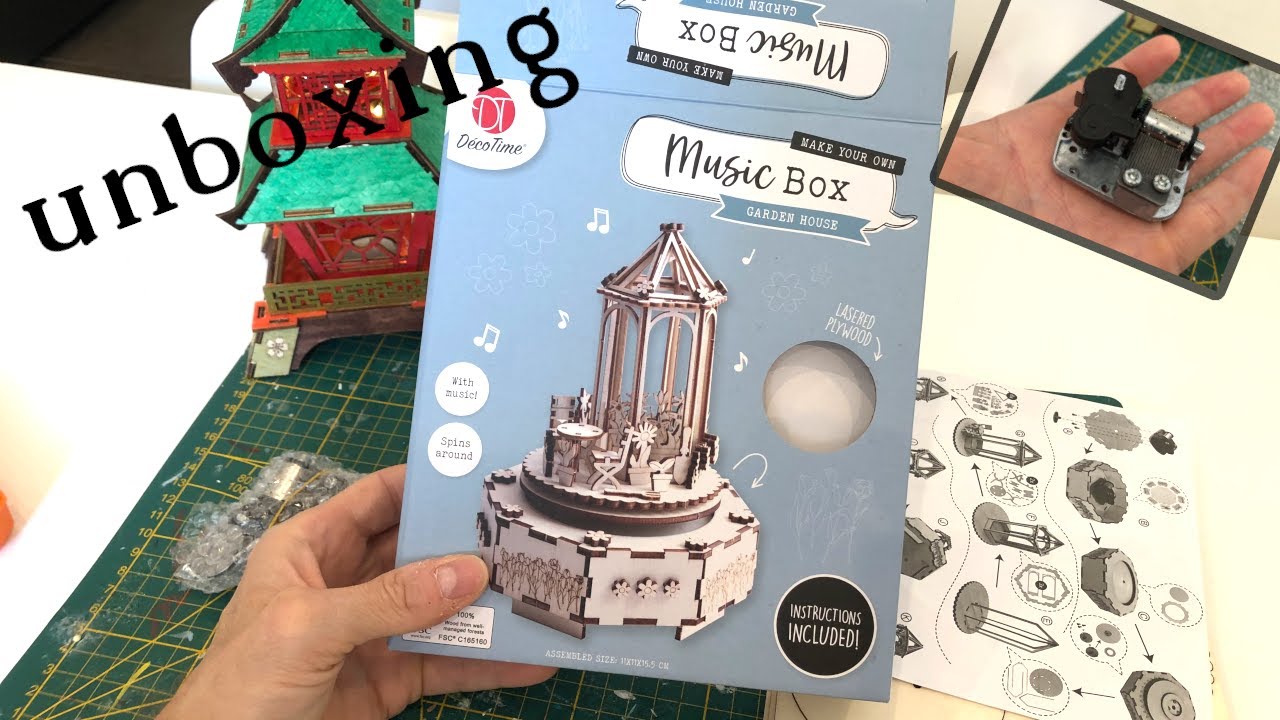 unboxing boite a musique garden house maison de jardin maquette decotime action haul