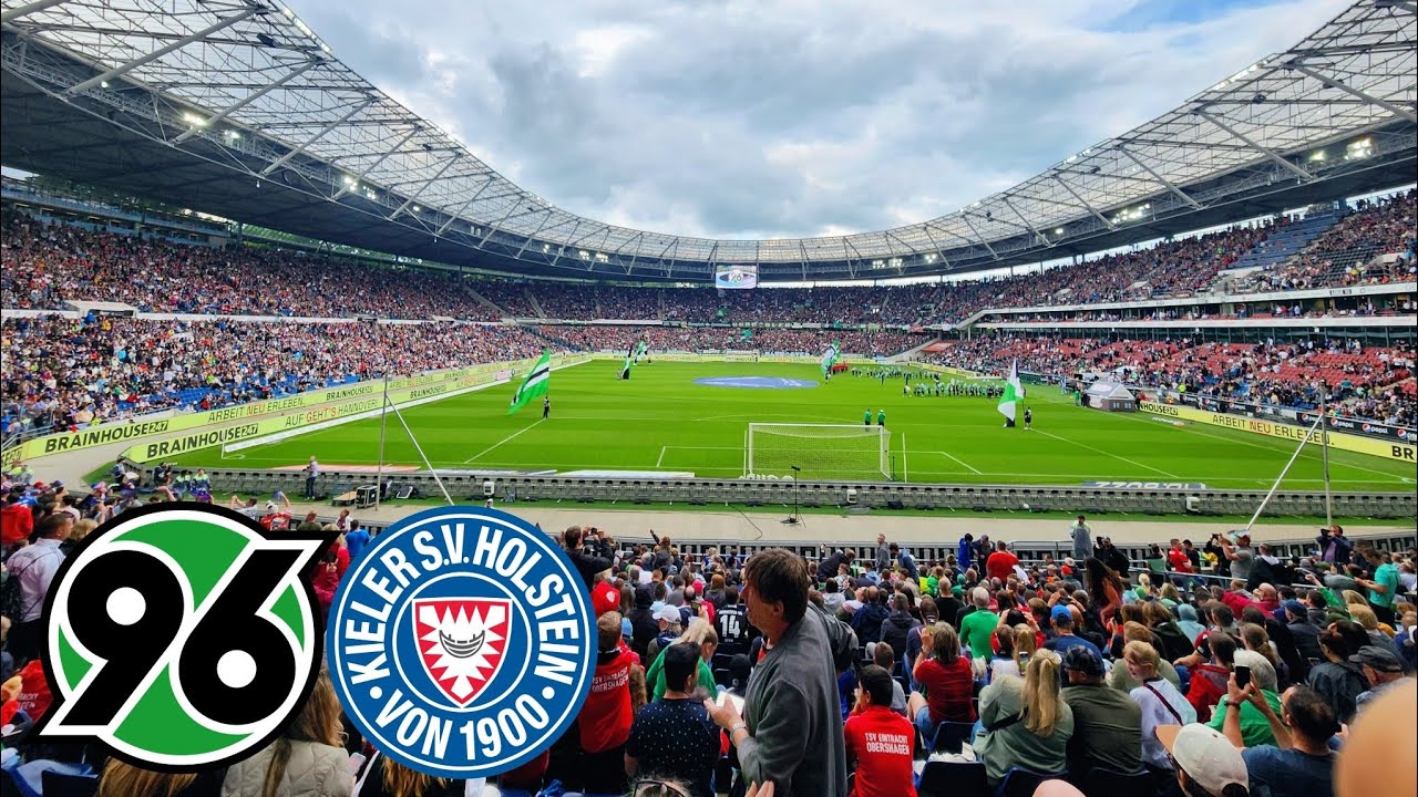 Hannover 96 vs Holstein Kiel in Heinz von Heiden Arena. 49000 Fans in second German Bundesliga game!
