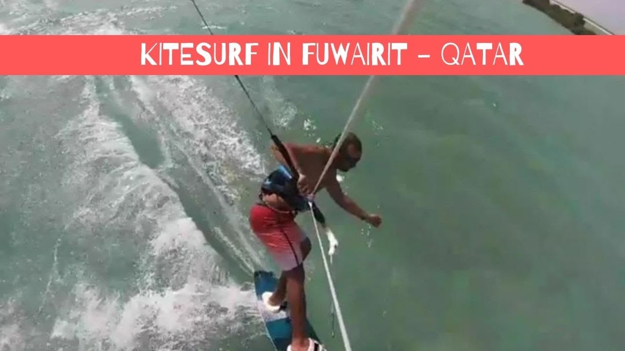 Kitesurfing in Fuwairit Beach, Qatar