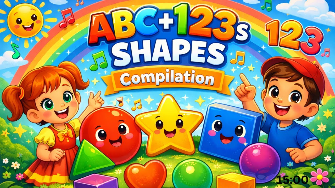 Learn Numbers, Shapes and Colors | Best Toddler Learning Compilation with Nursery Rhymes