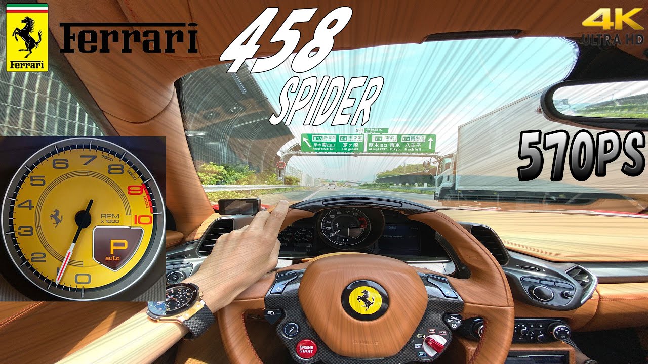 Ferrari 458 Spider (570hp)Acceleration Brilliant Exhaust Sound!