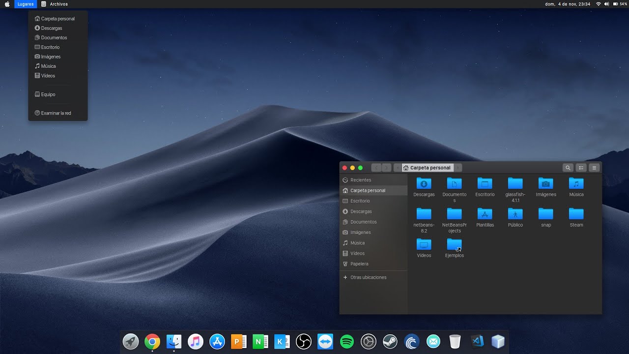 Instalar apariencia oscura de MacOs Mojave en Ubuntu 18 04