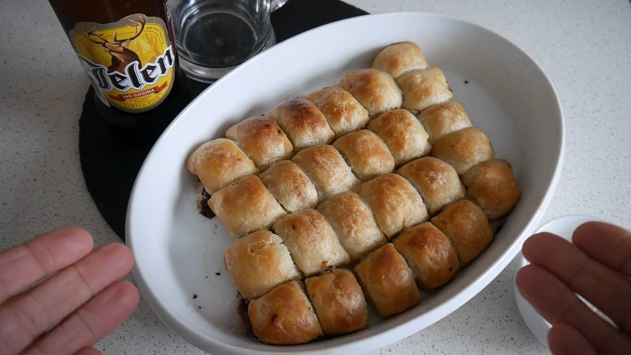 Serbian Food Taste Test | Mantije (Serbian dumplings) & Jelen (beer) | Food & Drink
