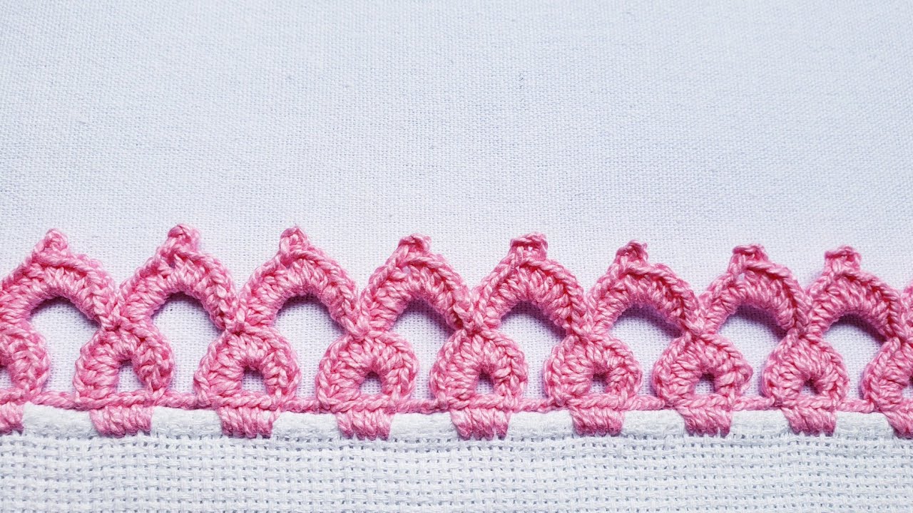 Barrado/bico para pano de prato #croche #crochet #barradinhodecroche 🌸 #646