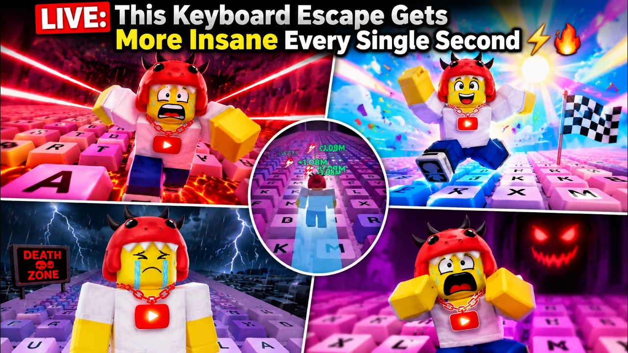 NA ŻYWO: Ta ucieczka na klawiaturze staje się coraz bardziej szalona z każdą sekundą ⚡🔥 #RobloxOb...