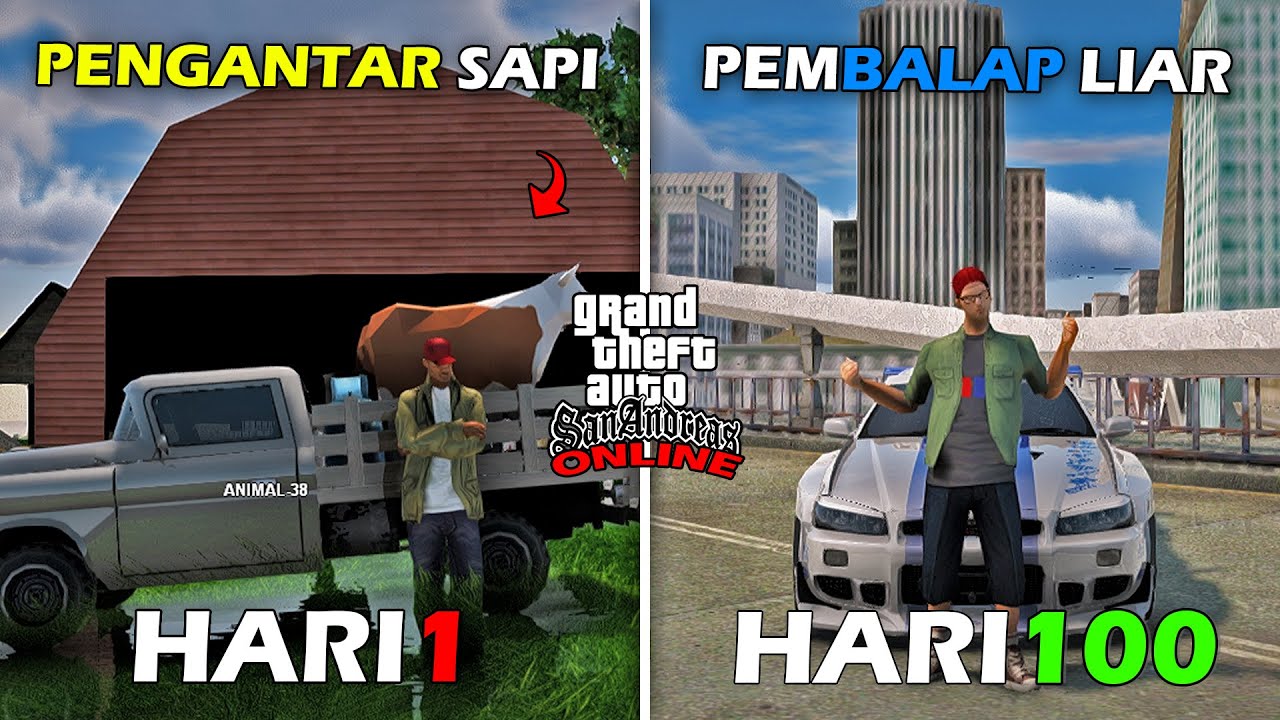 100 Hari Di GTA ONLINE!! Dari Kurir Sapi Jadi Pembalap Paling Di TAKUTI