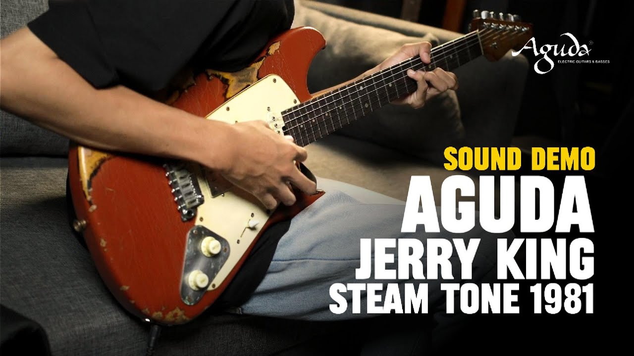 Aguda Jerry king Steam Tone 1981 in Aged Dakota Red Over Sunburst Heavy Relic Sound Test