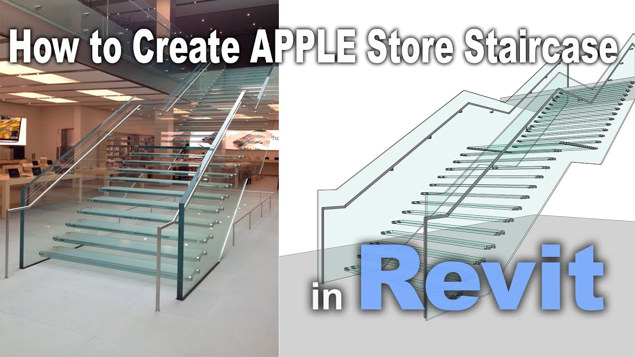 Revit Tutorial | Tips and Tricks | Create Apple Store Glass Staircase in Revit