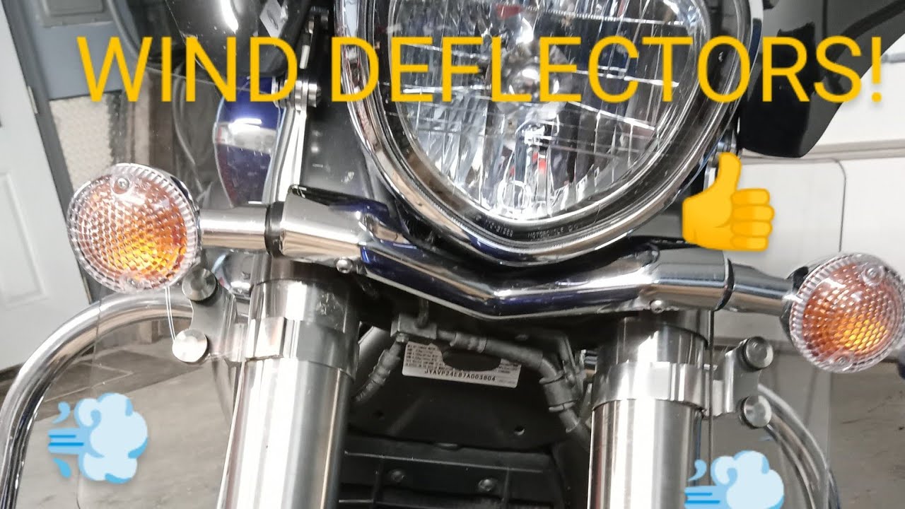 Installing Memphis Shades fork deflectors on a 2007 Vstar 1300.