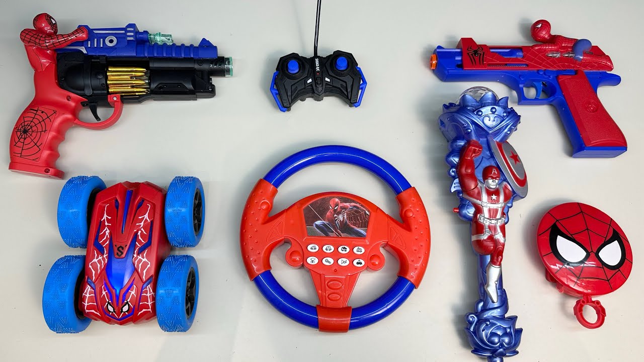 20 minute satisfying Spider Man series toy unboxing, Marvel hero characters, sound and light toys