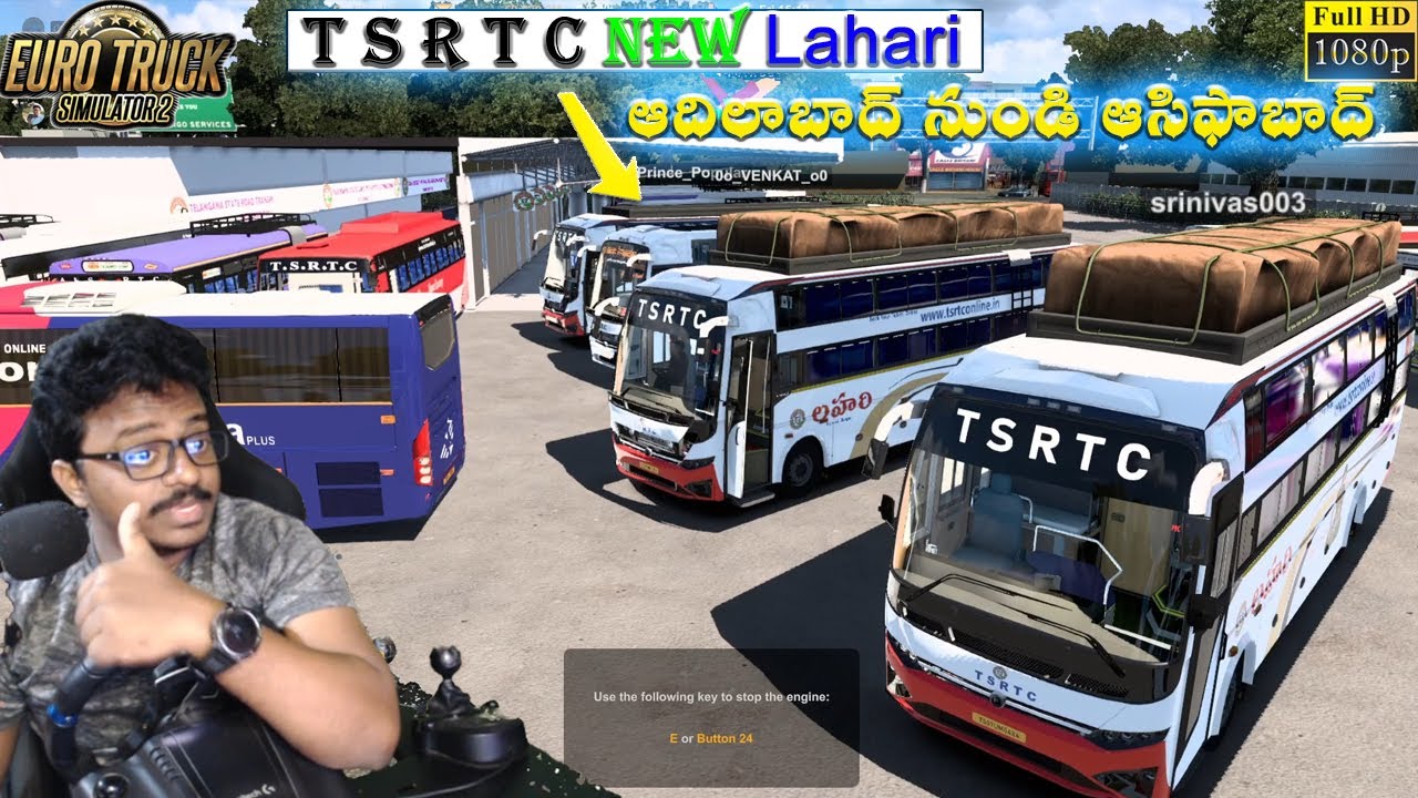 TSRTC New Lahari Bus Driving Adilabad to Asifabad with Steering | ETS2 #shorts