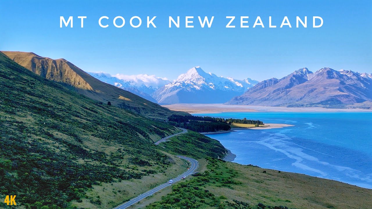 The Road To Mount Cook New Zealand 4K | Lake Pukaki | Drone New Zealand | Travel South Island