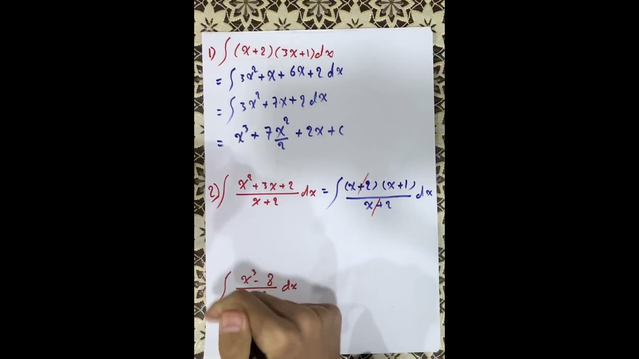 شروڤه كرنا پسيارت ته مامكاري نه دياركري (Indefinite integral) ماده calculus  محاضرة (2).