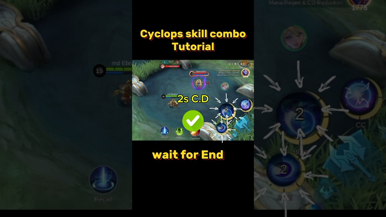 Cyclops Skill combo Tutorial Mobile legends #ml2b #tutorial #shorts