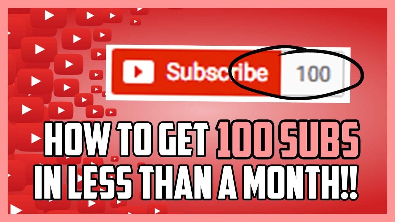 How To Get 100 SUBSCRIBERS In Less Than a MONTH!!