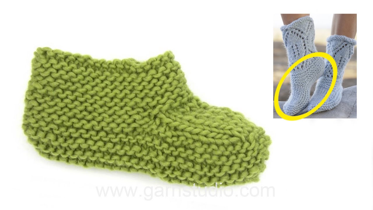How to knit the foot on the slipper in DROPS 161-40