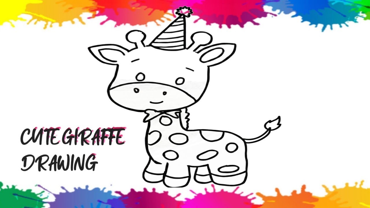 How to Draw a Cute Giraffe |🦒🦒 Easy Step by Step Giraffe tutorial