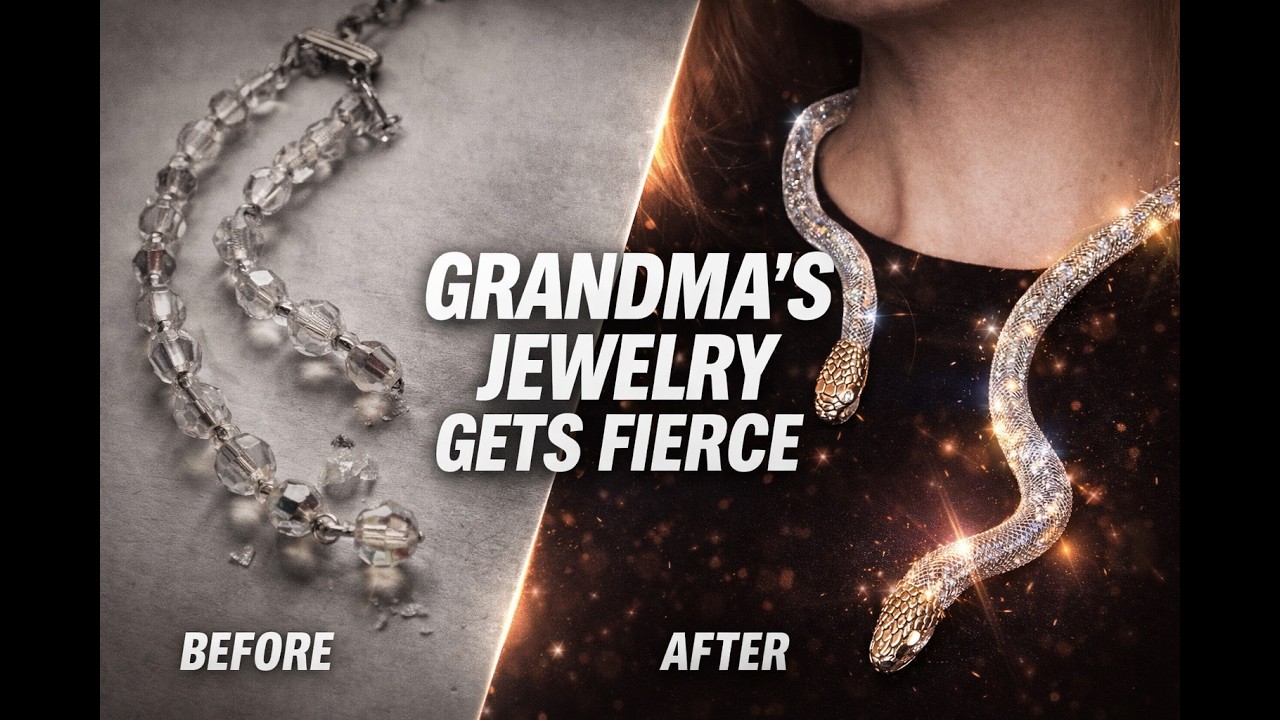 Vintage Jewelry Upcycling: DIY Aurora Borealis Snake Necklace
