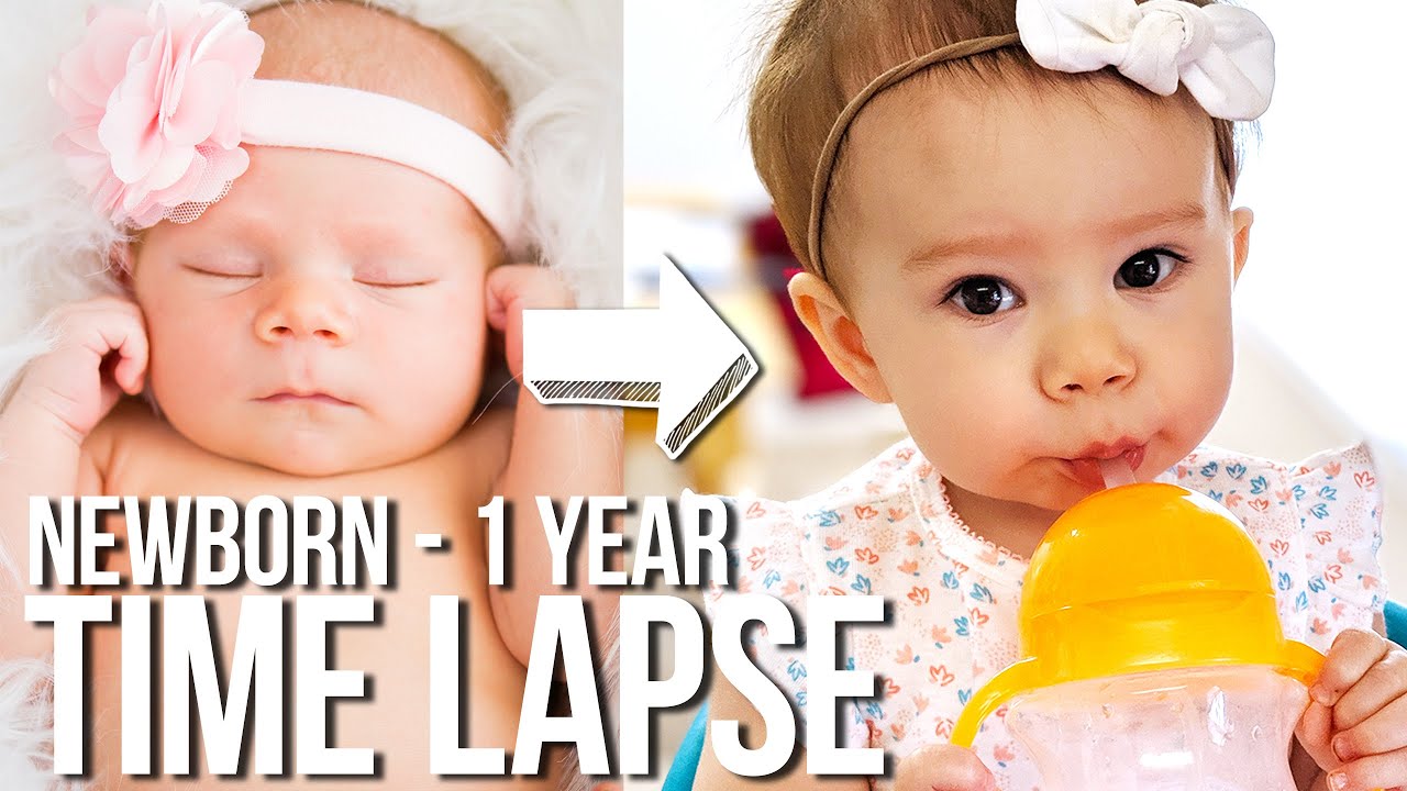 Adorable Newborn to One Year Time Lapse