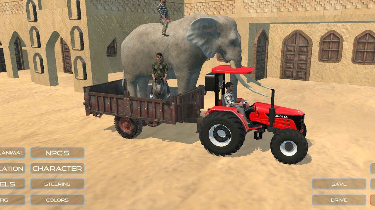 Tractor Elephant & Horse l Indian Vehicles Simulator 3d