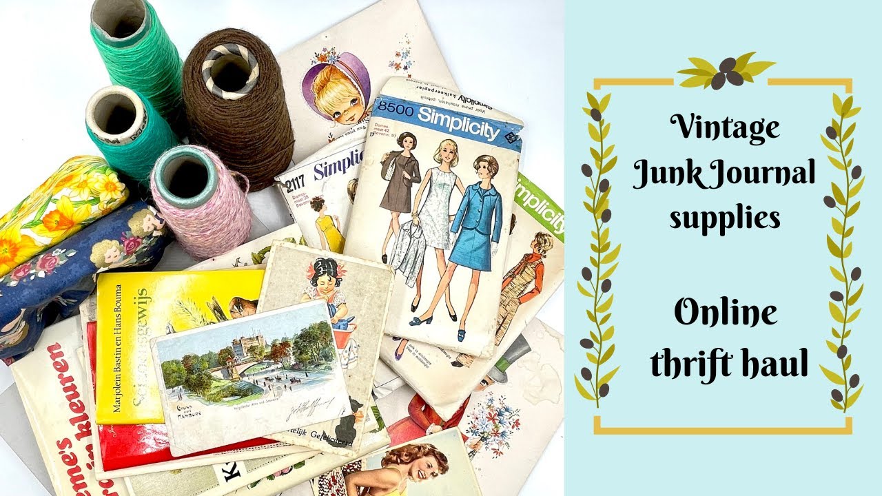 VINTAGE- JUNKJOURNAL SUPPLIES- ONLINE THRIFT HAUL- #thrifthaul #junkjournal #papercraft