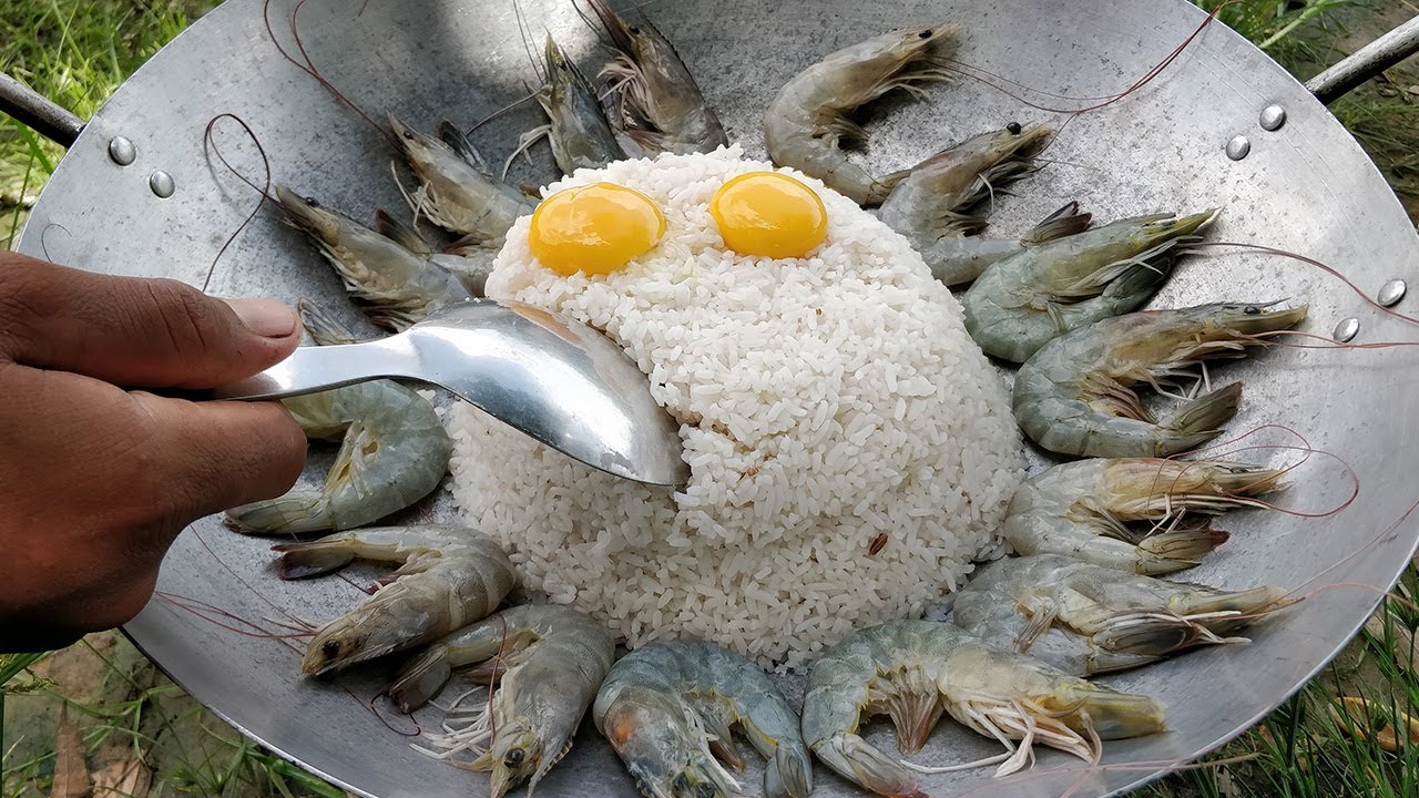 Tasty Rice Fried Egg | Egg Fried Rice Recipe | Shrimp and Rice Recipe