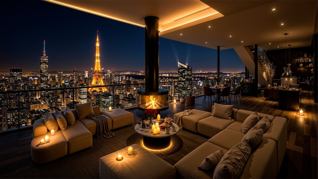 Late Night Jazz in Paris 🌃 Cozy Apartment Ambience with Soothing Jazz Music for Sleep, Relax