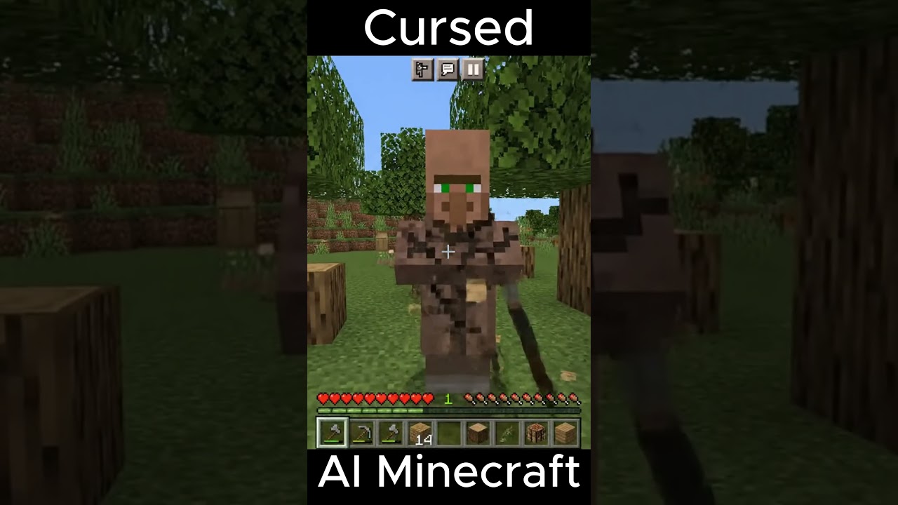 Villager starts protesting #aiminecraft  #minecraft  #aimeme