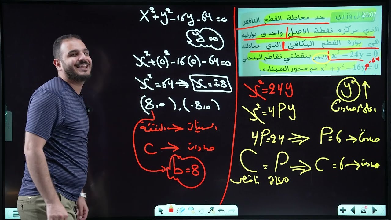 المراجعة المركزة /الفصل الثاني / القطوع المخروطية(الجزء الثاني)