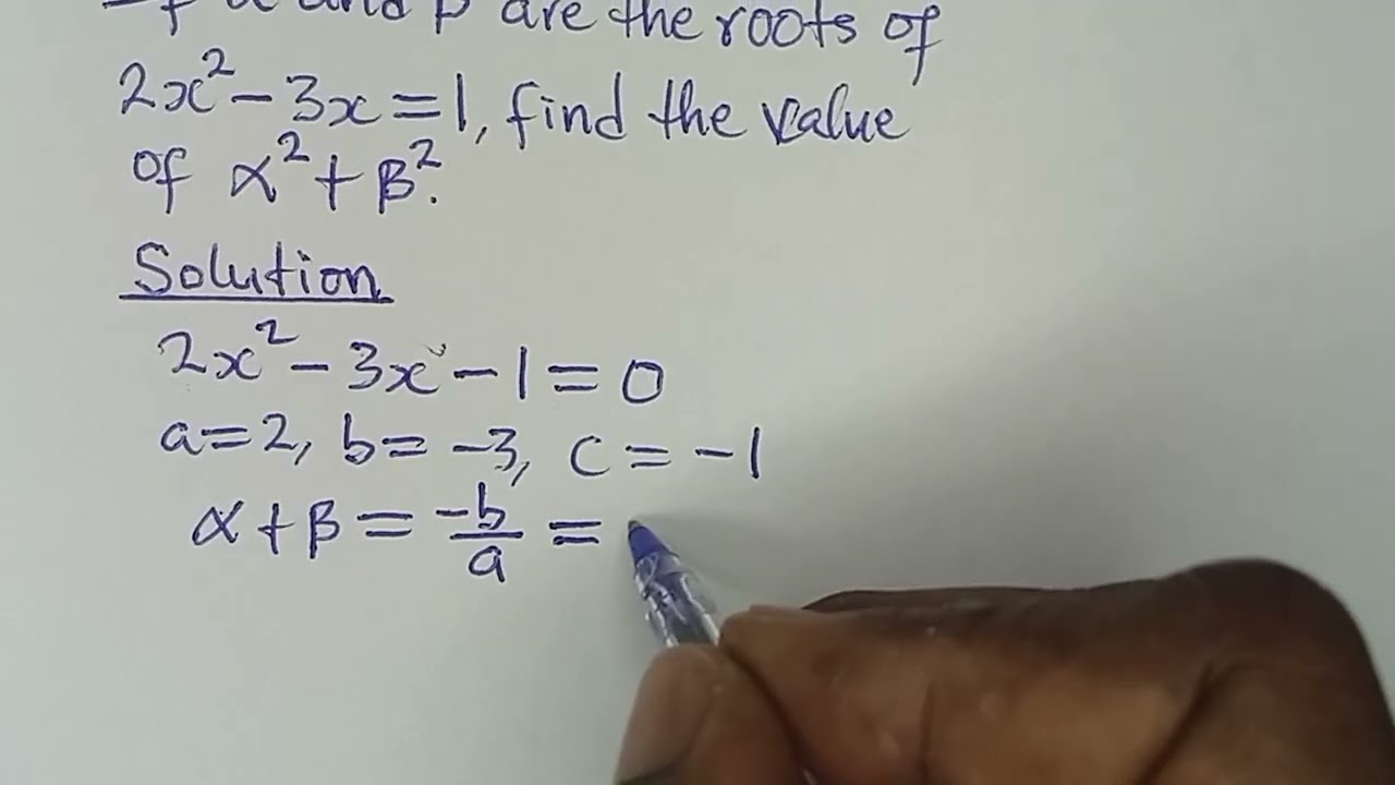How to Apply Roots of Quadratic Equation || Use of Alpha and Beta
