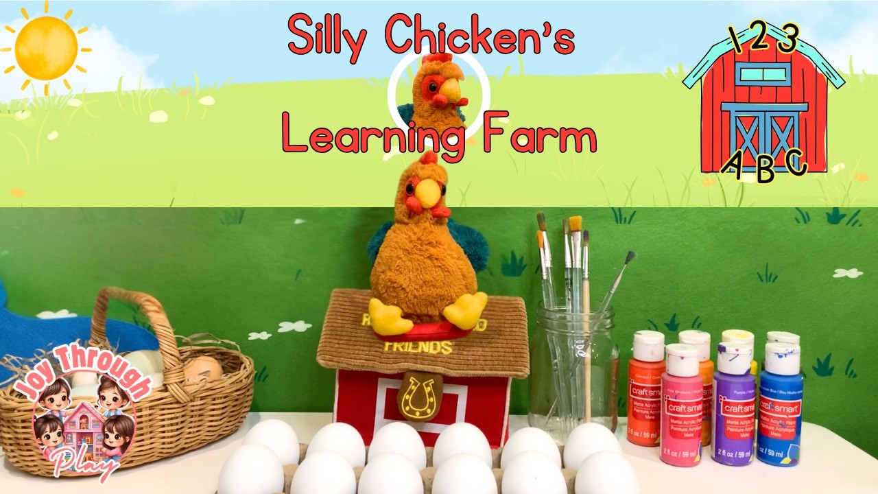 Silly Chicken Paints Colourful Eggs! 🎨 Learning Colours on the Farm 🐣
