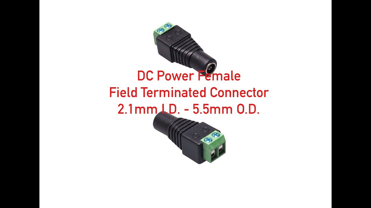 DC Power Female Field Terminated Connector - 2.1mm I.D. - 5.5mm O.D. P#1017