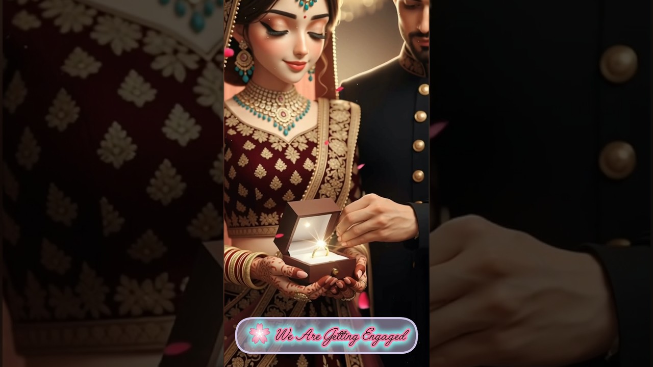 3D Engagement Card💍✨, Cinematic Invitation 💫#aiart #engagmentring #trending #explore #viral #anime