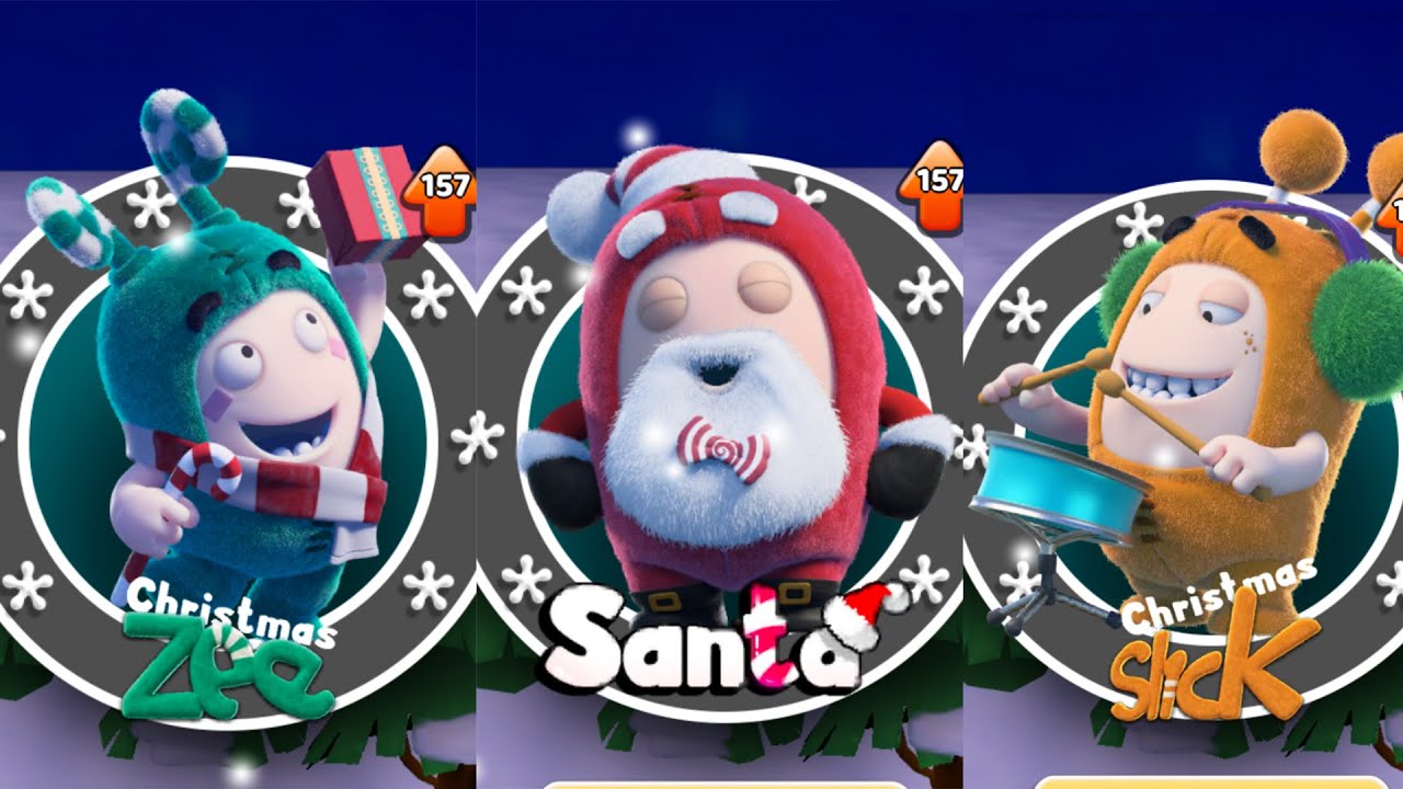 Oddbods Turbo Run Santa vs Christmas: Zee & Slick - GamePlay