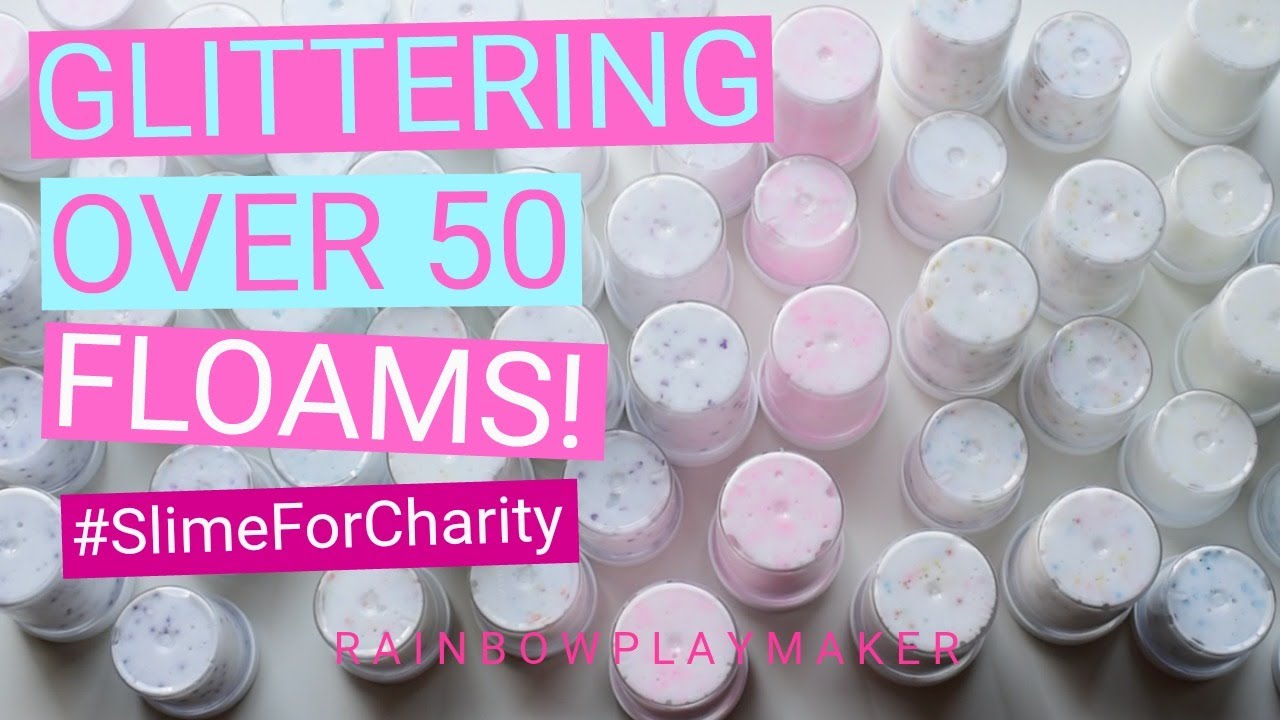 DIY SLIME! GLITTERING OVER 50 CRUNCHY FLOAMS in 10 MINUTES! 