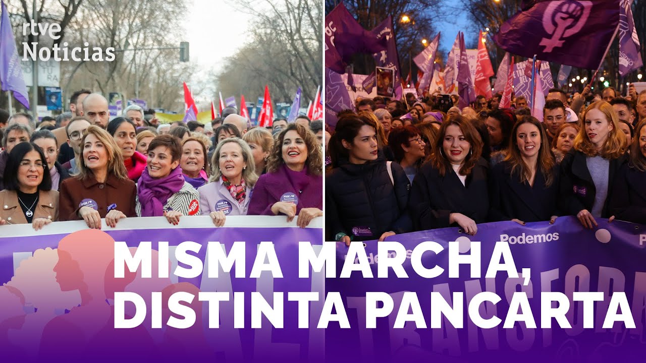 8M: El FEMINISMO marcha DIVIDIDO por la LEY TRANS, el 'SOLO SÍ ES SÍ' y la PROSTITUCIÓN | RTVE