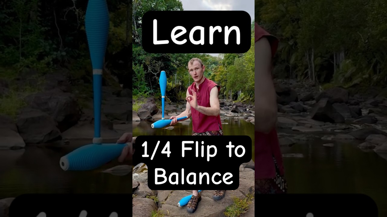 Learn the 1/4 Flip to Balance - Club Manipulation Tutorial - #juggling #tutorial #learn #balance