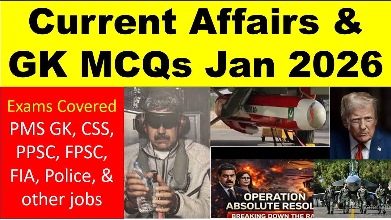 Latest Pakistan & International Current Affairs & GK MCQs January 2026