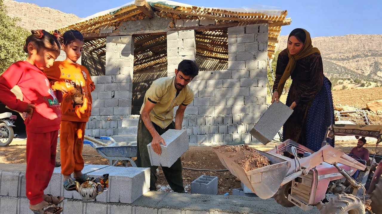 ❤️🏡 From Filling the House with Soil to Bricklaying; A Busy Day for Shahin and His Family!