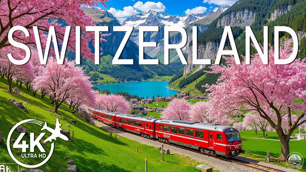 Switzerland Spring 4K 🌸 Peaceful Alpine Meadows, Serene Lakes & Timeless Village Calm