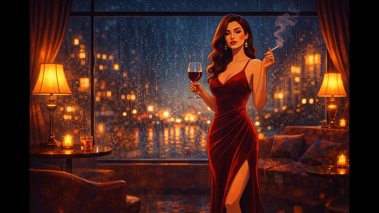 Rainy City Night 🌙 Relaxing Jazz Lounge Ambience