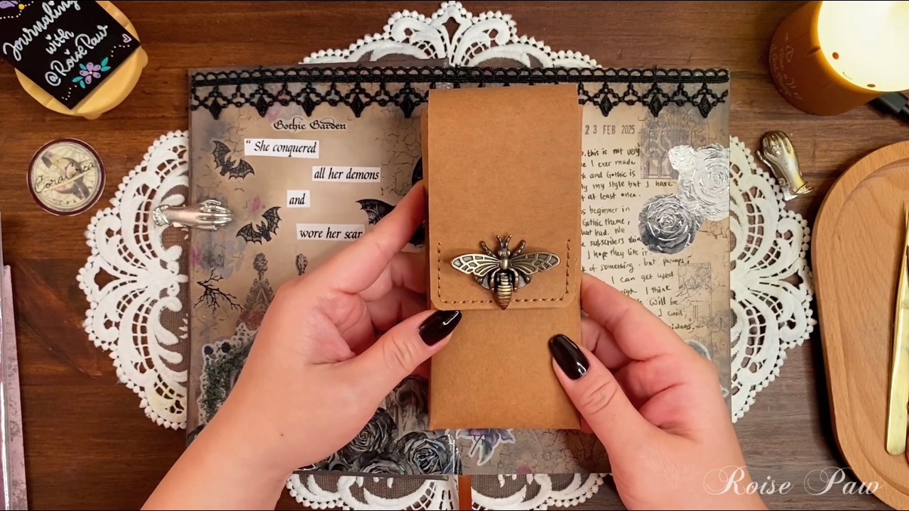 ASMR | Gothic Garden 🖤 ft. CoraCreaCrafts | Relaxing Unboxing & Scrapbooking