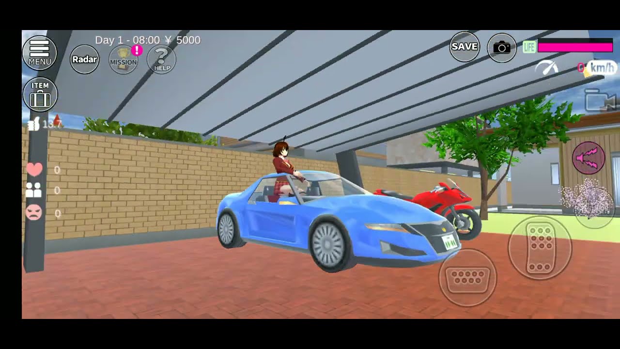 Sakura hit by a car.sakura school simulator .