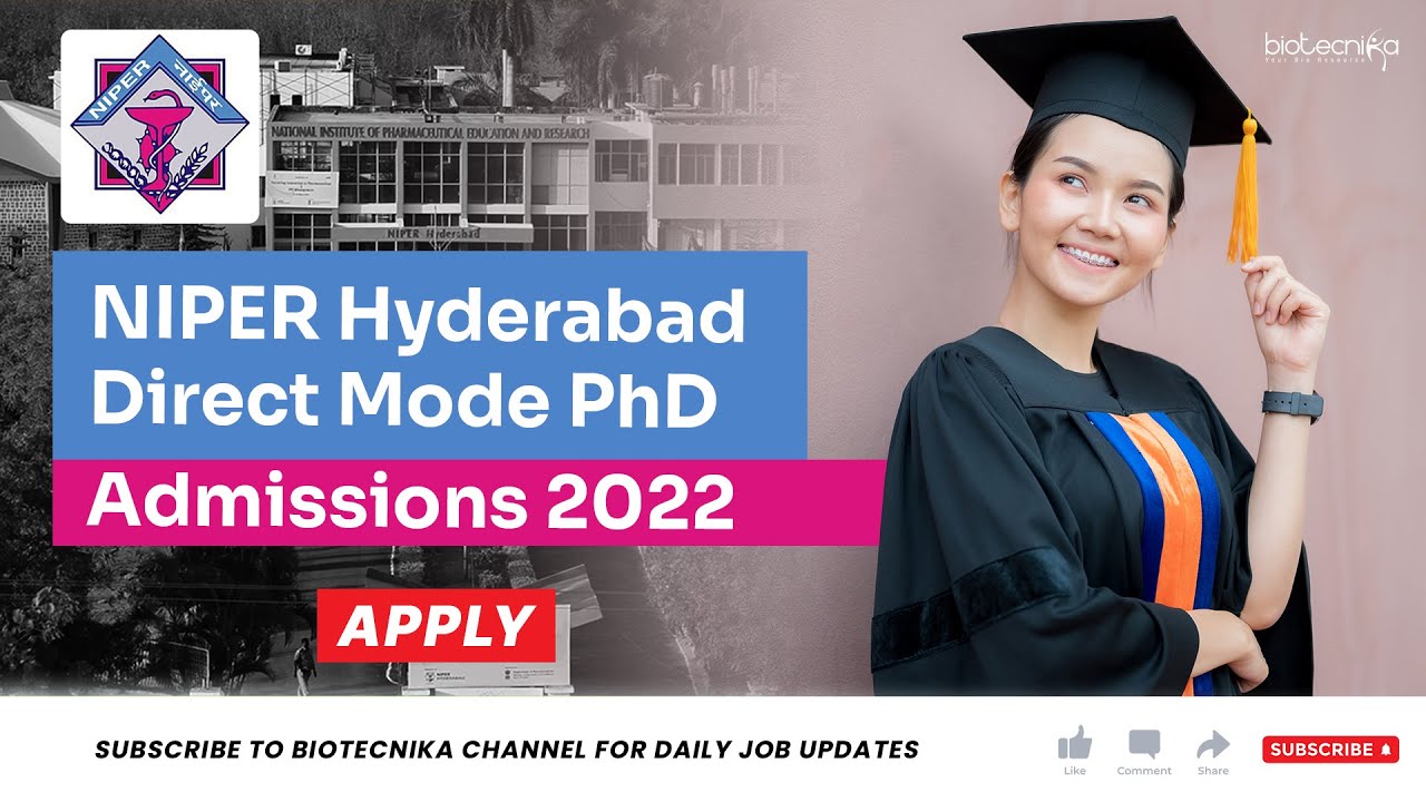 NIPER PhD Admissions 2022 Open Via Direct Mode - Applications Invited