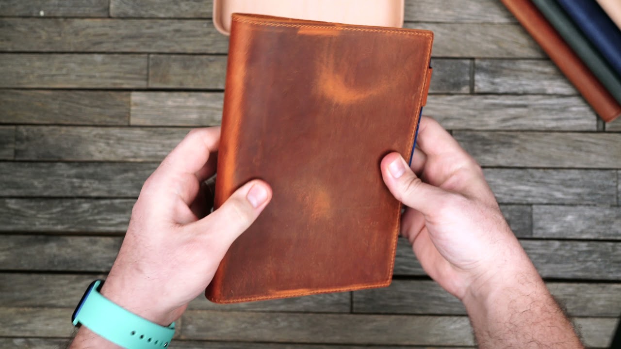 Galen Leather Slim Notebook Cover - w/ Pen Loop