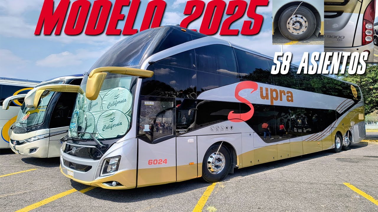 OBSERVA a DETALLE el UNICO VOLVO 9800 DOUBLE DECKER EURO 6 de SUPRA con la CROMATICA 100 AÑOS.
